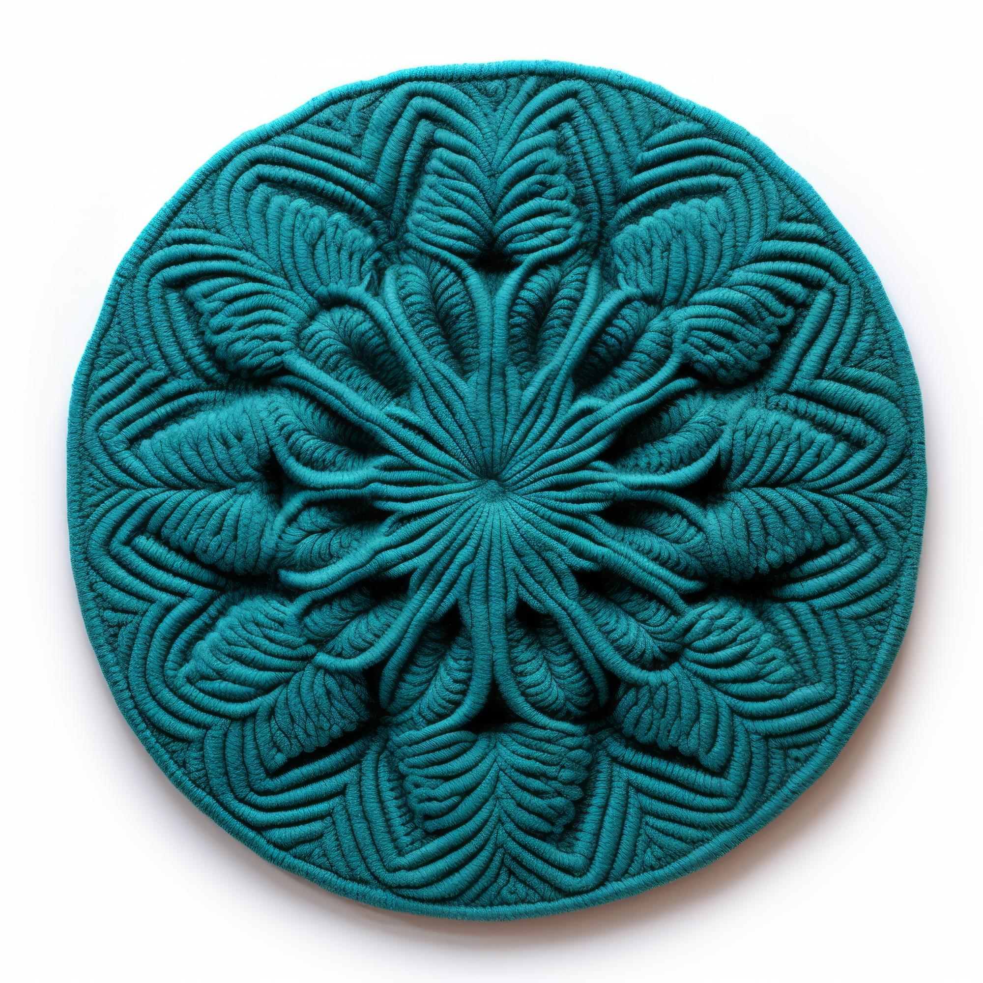 Cuscino ricamato con pattern geometrico